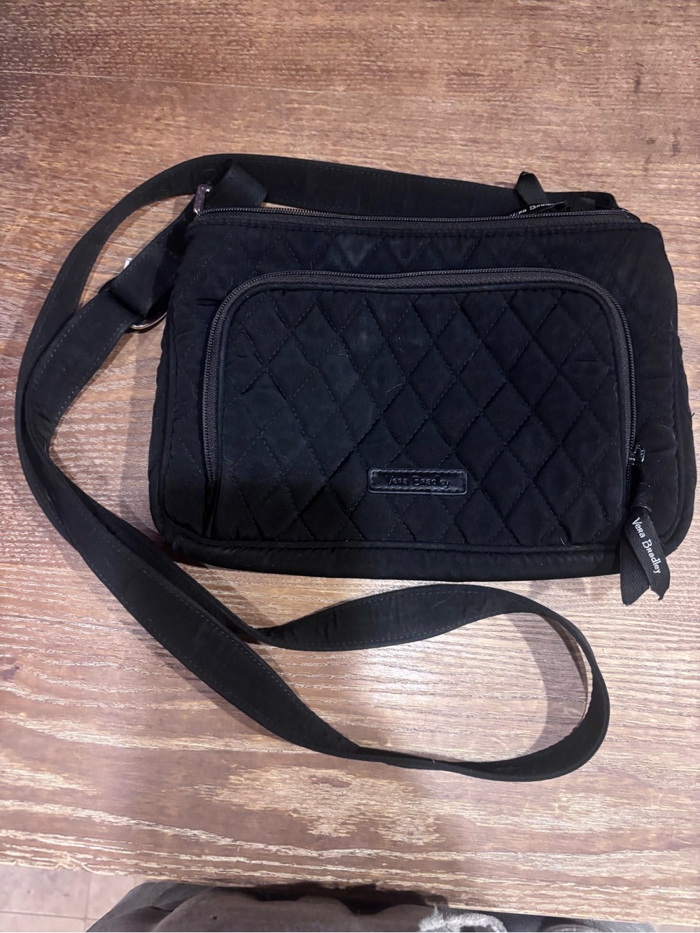 Vera Bradley Black Quilted Crossbody hipsters Bag